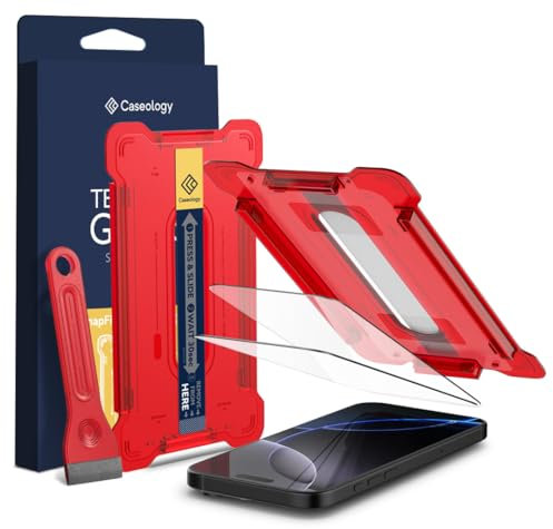 Caseology Snap Fit for iPhone 16 Pro Max Screen Protector [Tempered Glass with Installation Kit] [Anti-Scratch] Screen Protector for iPhone 16 Pro Max - 2 Pack Clear