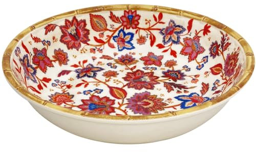 Les Jardins de la Comtesse - Grande assiette creuse en mélamine fleuris 23 cm - Collection Jaipur