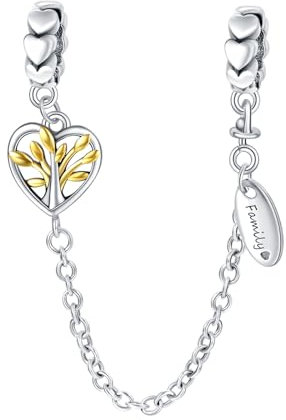 Simphman 925 Sterling Silver Charms Dangles per bracciali e collana Albero della famiglia catena di sicurezza Gioielli regalo per le donne ragazze famiglia e amici