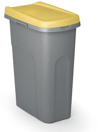 Casaria® Mülleimer Küche 25L mit Deckel Geruchsdicht Müllbeutelhalterung Kunststoff Abfalleimer 39x24cm Bad Papierkorb Büro Mülltrennsystem Gelb