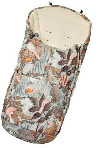 Gesslein Fußsack Igloo, Babyfußsack (mitwachsend & rutschsicher, geschützter Kopfbereich, pflegeleichter Fußsack Kinderwagen), Kakadu