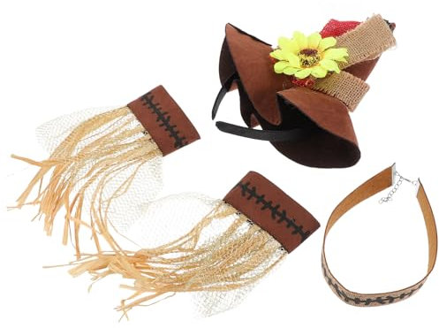 Toyvian 4pièces Costume Halloween Accessoires Décoratifs Chapeau De Bracelet Et Collier Pour Adultes Cosplay Pour Fête Et Carnaval