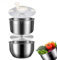 6L Edelstahl Salatschleuder, Gemüseschleifer Trockner Geschirrspüler PP Deckel für Obstwascher, Pasta und Pommes Spinner