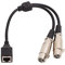 flexman Dual XLR 3Pin Female to RJ45 Cable, Stage Lighting Signal Cable, 9.8in DMX XLR 3 Pin y Splitter to RJ45 Cable for Mixing Console Amplifier Sound Signal Conversion