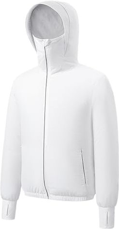 Meichoon Cooling Jacket with 2 Fans USB Air Conditioned Shirt 3 Gear Wind Speed Adjustment Lightweight UPF50+ UV Protection Hoodie for Hiking Fishing Cycling