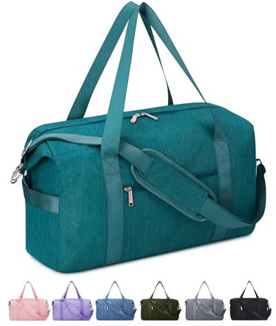 für Reisetasche Handgepäck Easyjet Handgepäck 45x36x20 Kleine Reisetasche Handgepäck Tasche für Flugzeug mit Nass-Tasche Weekender Damen und Herren 30L (Blaugrün)
