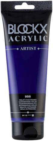 Blockx 61956BXC Fine Acrylic Semi-transparent and Satin - Ultramarine Violet PV 15-250ml- Luxury Paint - Creative, Designing, Painting, Arts Crafts, Colour