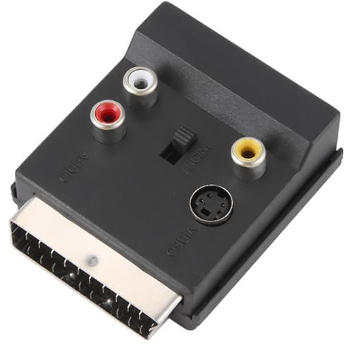 Jrifedptry Adattatore audio scart commutabile maschio a femmina S-Video 3