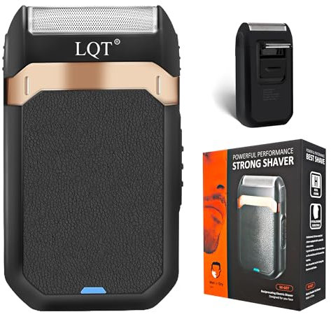 LQT Professional Shaver, Compact & Cordless Groomer, Portable Electric Razor with USB Cable and Cleanning Brush (Black)
