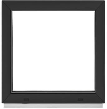 Framex Finestra per cantina, per casetta da giardino, garage, finestre, larghezza x altezza: 40 x 40 cm (400 x 400 mm), antracite, 2 vetri (32 mm), vetro fisso, di alta qualità, tutte le misure