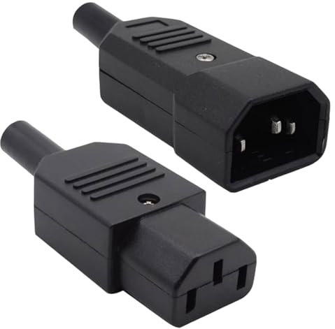 Adaptateur Secteur Femelle 3 Bornes,Ordinateur Imprimante Moniteur Plug,Adaptateur en Ligne Prise Prise De Courant,Connecteur Femelle C13 pour Adaptateur,Connecteur d'alimentation Iec C13,2 Pieces