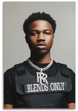 LERIAENHD Roddy Ricch Poster, Wandkunst, Leinwand, Vintage-Poster, dekoratives Gemälde für Wohnzimmer, Schlafzimmer, elegantes ästhetisches Poster, 30 x 45 cm, ungerahmter Stil