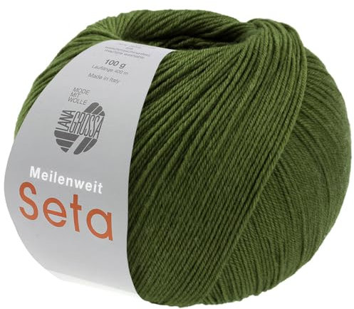 LANA GROSSA Meilenweit Seta Lampone | Sockengarn mit Seidenanteil, waschmaschinenfest | Handstrickgarn 55% Schurwolle (Merino), Polyamid, & Seide | 100g 400m Wolle zum Stricken & Häkeln FB50