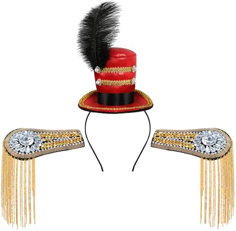 Mini-Zylinderhut, Zirkushut, Kostüm, Stirnband, Fascinator für Zirkus, Teeparty, Halloween, Karneval, Karneval, Weihnachten Kostüm