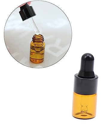 Healvian Botellas Cuentagotas De Vidrio 50 Unidades 2 Ml para Tónicos Aceites Esenciales Tapa Diseño Oscuro