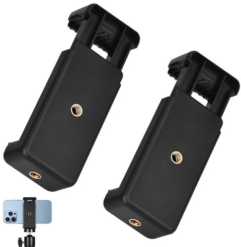 Huybaa 2 Piezas Soporte Adaptador para Teléfono Móvil con 1/4 Agujero de Tornillo - Utilizado en Trípode/Selfie Palo para Fotografía iPhone/Samsung/Nexus Monopod Selfie Stick