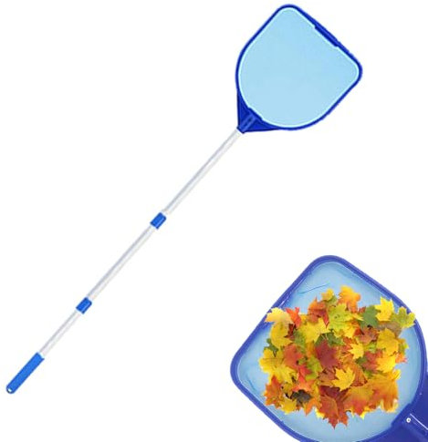 keloppasit Swimming Pool Cleaning Net, Paddling Pool Skimmer Net, Fine Mesh Leaf Skimmer Netting With 17-41in Telescopic Pole, Hot Tub Cleaning Kit Accessories