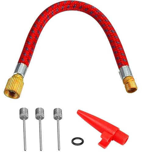 Ball Pump with Needle | Football Pump & Inflator Needle Kit with Flexible Air Hose | Air Pump Needle Set for Basketball, Soccer Ball, Volleyball, Balloons & Inflatables