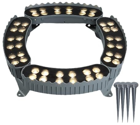 QIeCny Gartenbeleuchtung Zur Dekoration, LED-Ring-Baumbeleuchtung, 3 Farben: Weiß/Warmweiß/Neutralweiß, Hervorhebungs- Und Blendfreies Licht, Flexible Kombination Je Nach Dicke,4-light,Neutral light