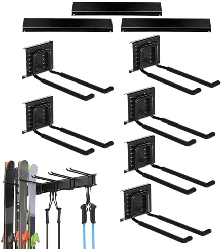 Garagen Wandhalterung,Mit 6 Haken, Robust Und Rutschfest - Haus Garage Wand Organizer System - Für Indoor Outdoor Schuppen Sportzubehör Keller Aufbewahrung