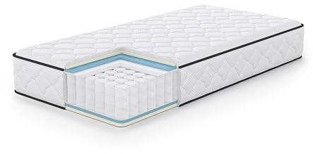 AKORD 7-Zonen Taschenfederkernmatratze 100x200 cm, H3 (Mittelfest), 11 Schichten, Inklusive Matratzenschoner mit Gummizug, Wendbare Rollmatratze, Oeko-TEX® Zertifiziert, Ergonomische Mattress, 18,3 kg