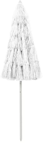 WGYHOME Parasol hawaïen en polyester - Blanc - 180 cm - Protection UV - Avec protection anti-basculement - Pour plage, jardin, terrasse