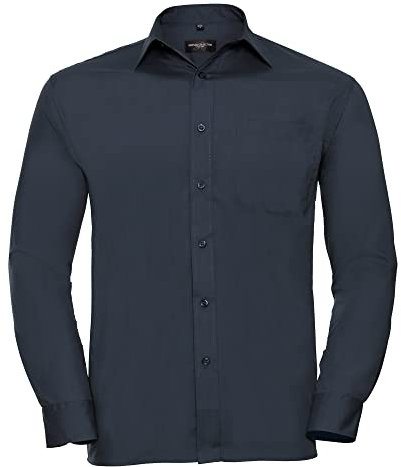 Russell Collection Mens Long Sleeve Shirt (18) (French Navy)