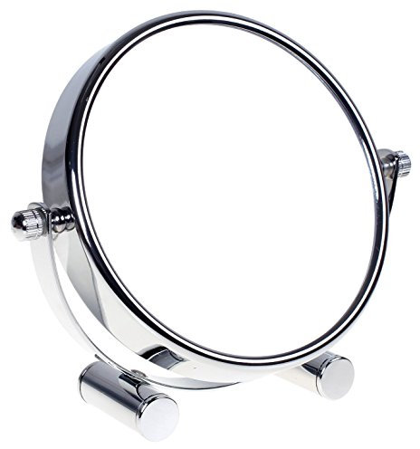 HIMRY Designed Kosmetik Spiegel/Kosmetikspiegel, 360° drehbar. zweiseitig: normal und 10 - Fach Vergrößerung. Standspiegel, Rasierspiegel, Badezimmerspiegel. verchromten, KXD3142-10x