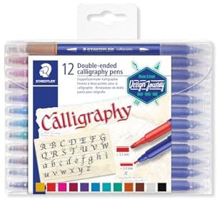 STAEDTLER 3005 TB12 Kalligraphiestift, doppelseitig, Mehrfarbig, 12 Stück, 1 Packung