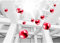 Runa Art Papier peint intissé Mural 3D Abstrakt Kugel Moderne Toison Salon Chambre à Coucherr Salle - Tableaux Muraux Tapisserie Photo - Weiss Rot 9287010c