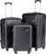 Xonic Design Reisekoffer - Hartschalen-Koffer mit 360° Leichtlauf-Rollen - hochwertiger Trolley mit Zahlenschloss in M-L-XL oder Set(Schwarz, Set)