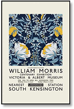 Bilder,Poster,William Morris Leinwanddruck Poster Vintage Blumenkunst Gemälde Wandbild, Poster Art Deco, Poster Für Schlafzimmer Wände Erwachsene, Für Schlafzimmer Wände Vintage,Wanddeko - 50X70Cm