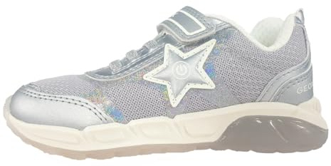 Geox Mädchen J Spaziale Girl A Sneakers,Silber,34 EU