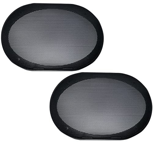 AERZETIX - C53592 - Lot de 2 grilles Mailles Filets de Protection pour Haut-Parleur/boîtier Caisson/subwoofer - diamètre 175x260 mm - Couleur Noir - pour Voiture Auto