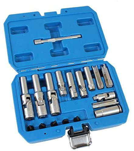 US PRO Tools 5638 Steckschlüssel-Set, dünnwandig, für PSG Glühkerzen, 18-teilig