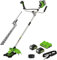 Greenworks Akku-Rasentrimmer und Freischneider 48V(2×24V) 38cm, Heckenschneider-Aufsatz mit 2 Akku 4Ah und Ladegerät