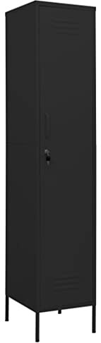 vidaXL Schließfachschrank mit 4 Einlegeböden Umkleideschrank Stahlschrank Lagerschrank Metallschrank Aktenschrank Schrank Schwarz 35x46x180cm Stahl