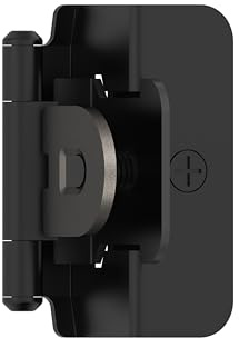 Amerock BPR8704FB | Cabinet Hinge | 1/2 in (13 mm) Overlay Double Demountable | Matte Black | Kitchen Cabinet Door Hinge | 1 Pair/2 Pack | Functional Hardware