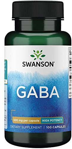 Swanson, GABA, 100 glutenfreie Kapseln, 500mg GABA (Gamma-Aminobuttersäure) je Dosis, Sojafrei, GMO frei, Geschmacksneutral