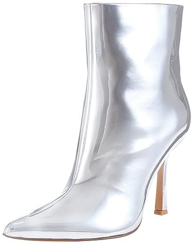 The Drop Women's Stivaletti con Tacco Gail, Argento a specchio, 40