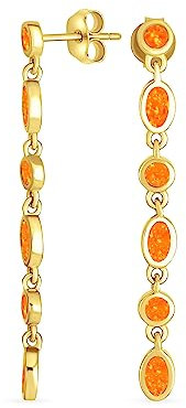 Geometrische Mod Edelstein Multi Abwechselnd Lünette Oval & Runde Kreise 2 Strang Lange Wasserfall Blau Opal Ohrringe Baumeln Für Frauen Jugendlich .925 Sterlingsilber 2 Zoll