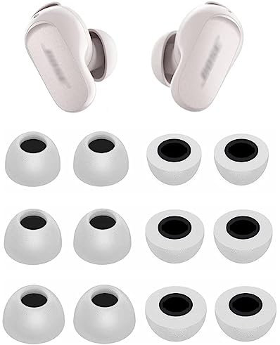 Rqker Schaumstoff-Ohrstöpsel, kompatibel mit Bose QuietComfort Earbuds II, 6 Paar S/M/L Größen, weiche Memory-Schaum-Ohrstöpsel