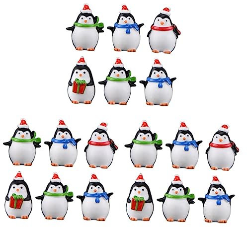 Abaodam 18 Stk Pinguin-weihnachtsschmuck Weihnachtsfee Garten Zubehör Mini-pinguin-spielzeug Weihnachtspinguinfiguren Mini-weihnachtsfiguren Weihnachtsdeko Harz Partybedarf Schüttgut
