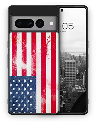 USA Grunge - Silikon Hülle für Google Pixel 7A - Amerikanische Schutzhülle Handyhülle Case Cover