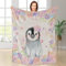 ZQYMM Pinguin Geschenk Personalisiertes Babydecke mit Namen für Babys Individuelle Babydecke Flanell Fleecedecke für Kinder Personalisierte Geschenke Kinder Babygeschenk Geschenk zur Geburt