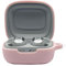 Silicone Case Cover Compatible with JBL Live Free 2/JBL Live Pro 2TWS True Wireless Earbuds, Protective Earphones Skin Cover with Keychain Hook (Pink)