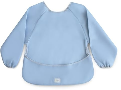 mushie Ärmellätzchen Baby Langarm | Wasserdichtes Lätzchen mit Ärmeln für Kleinkinder | Verstellbare Passform für 6-24 Monate | Farbe: Tradewinds