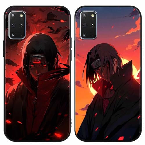 PBNDJVG 2 Stück Handyhülle für Samsung Galaxy S20 Plus Hülle 6.7 Zoll Anime Uchiha Itachi Sasuke Manga Muster Design Junge Case All Inklusiv Linsen Schutzhülle TPU Silikon Weich Ultra Dünn Cover, 07