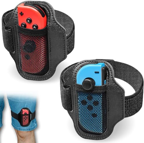 VZUHSW 2 Stück Beingurte kompatibel mit Switch Sports Soccer/Ring Fit Adventure,Verstellbare Beingurt Kompatibel mit Switch OLED/Switch, 2 Größen Elastisch Gurte für Erwachsene Kinder
