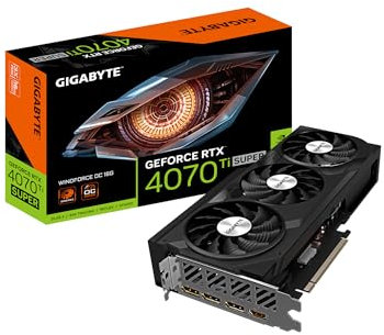 GIGABYTE GeForce RTX 4070 Ti Super WINDFORCE OC 16G Grafikkarte, 3X WINDFORCE Lüfter, 16GB 256-Bit GDDR6X, GV-N407TSWF3OC-16GD Grafikkarte